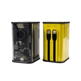 Power bank 20000 mAh Super Fast Charging z wbudowanym kablem USB-C PD 20W & Lightning + USB-A QC3.0 22.5W WEKOME