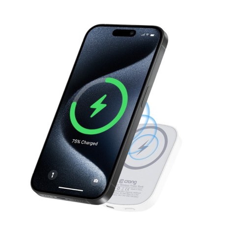 Bezprzewodowy power bank ultra slim MagSpot z MagSafe 5000mAh, USB-C 20W PD CRONG