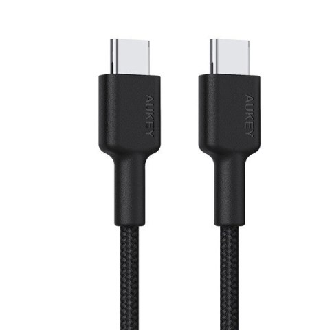 CB-CD45 kabel USB-C - USB-C 0,9m 60W PD 3A 20V nylonowy oplot czarny AUKEY