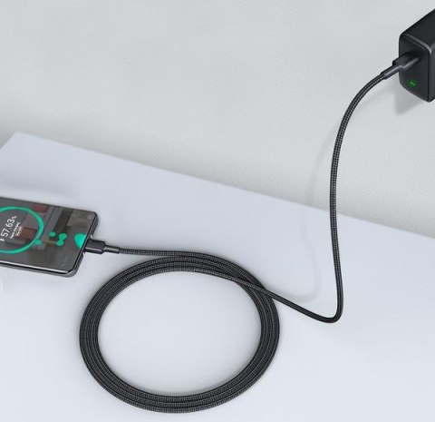 CB-CD45 kabel USB-C - USB-C 0,9m 60W PD 3A 20V nylonowy oplot czarny AUKEY