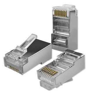 Wtyk złącze modularne RJ45 | CAT5e | FTP | Pozłacane styki | 100 sztuk Qoltec