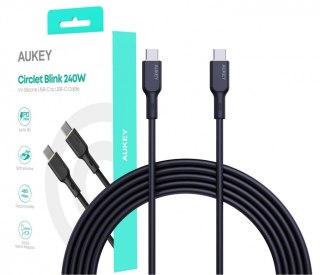 CB-SCC241 kabel USB-C - USB-C 1m 240W PD 5A 20V silikonowy czarny AUKEY
