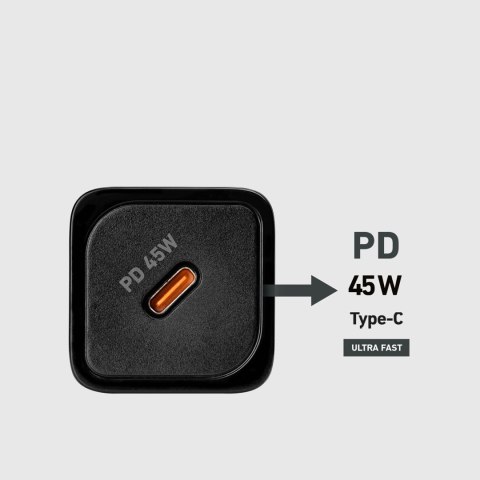 Ładowarka sieciowa Power Delivery GaN USB-C 45W - czarna SBS