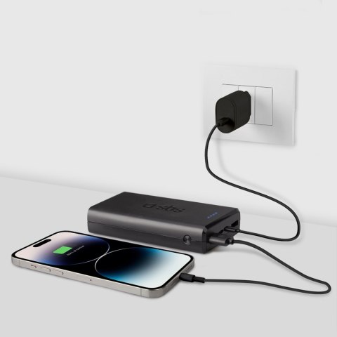 Powerbank 20000 mAh USB-A USB-C - czarny SBS