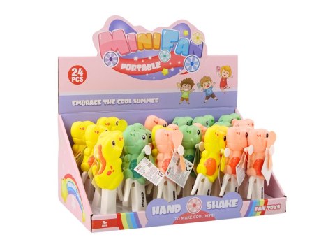 Wiatrak Ręczny Dinozaur Mini Wiatraczek Dla Dzieci 3 Kolory LEAN TOYS