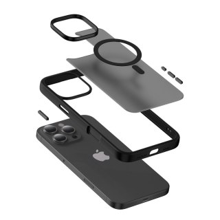 Etui z MagSafe Hybrid Frost MAG Cover do iPhone 16 Pro (czarny) CRONG