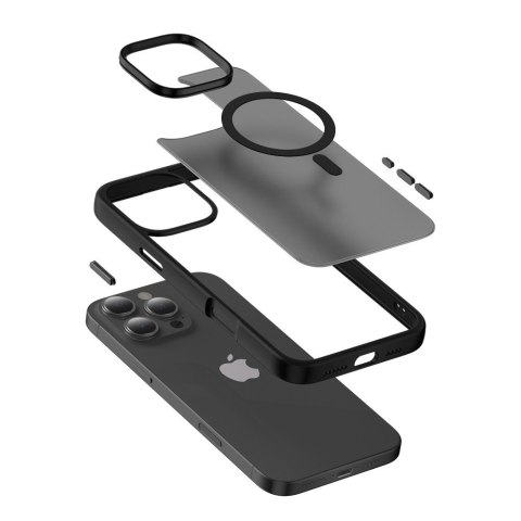 Etui z MagSafe Hybrid Frost MAG Cover do iPhone 16 Pro (czarny) CRONG