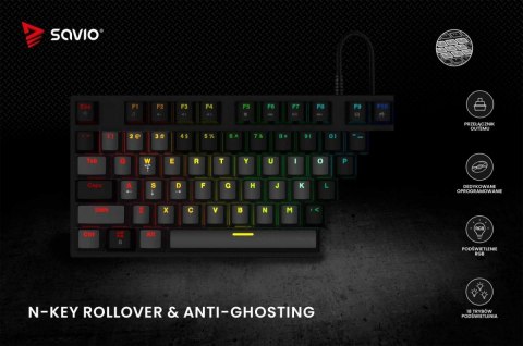 Klawiatura mechaniczna RGB Tempest X2 Outemu Blue Savio