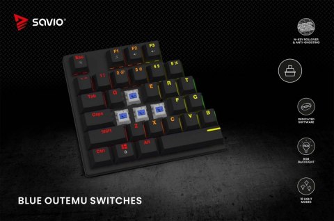 Klawiatura mechaniczna RGB Tempest X2 Outemu Blue Savio