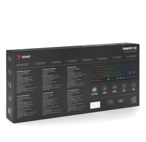 Klawiatura mechaniczna RGB Tempest X2 Outemu Blue Savio