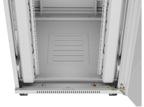 Szafa stojąca rack 19 cali 42U 800x1000 szara drzwi szkalne flat pack Lanberg
