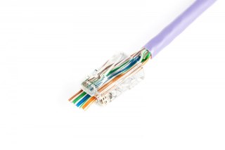 Wtyk RJ45 (8P8C) przelotowy, kat.5e, nieekranowany, AWG 26-24, opakowanie 100 sztuk Digitus