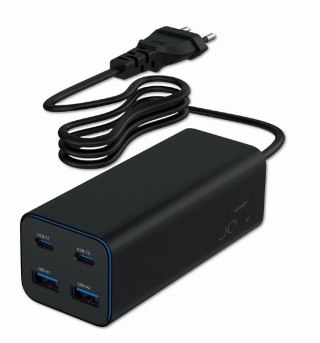 Ładowarka uniwersalna 100W GaN 2xUSB-A 2xUSB-C szybkie ładowanie czarna Gembird