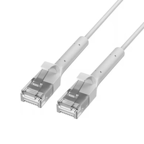 Patchcord kat.6a U/FTP 1Gbps miedź kabel sieciowy skrętka, łamana końcówka 0.5m biały Extralink