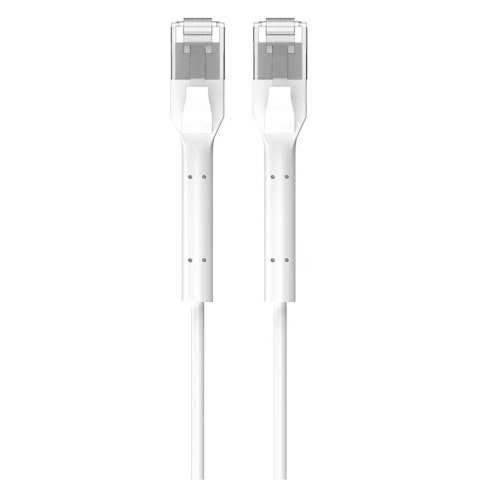 Patchcord kat.6a U/FTP 1Gbps miedź kabel sieciowy skrętka, łamana końcówka 1m biały Extralink