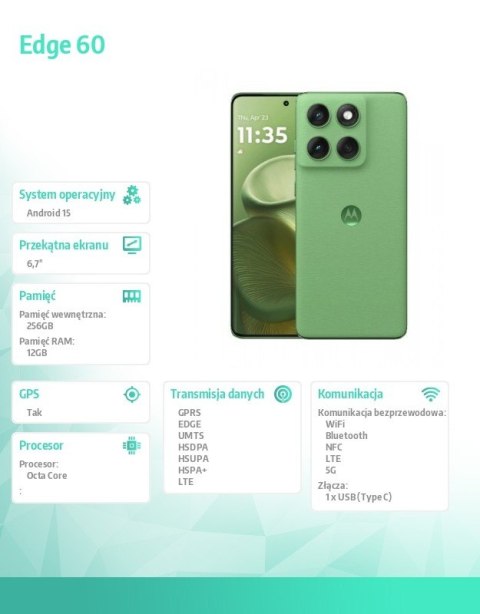 Smartfon Edge 60 12/256GB Shamrock-Green Motorola
