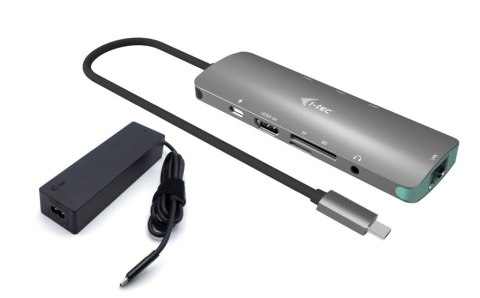 Zestaw Stacja dokująca USB-C Metal Nano 4K HDMI LAN z Power Delivery 100W + Ładowarka 100W I-tec
