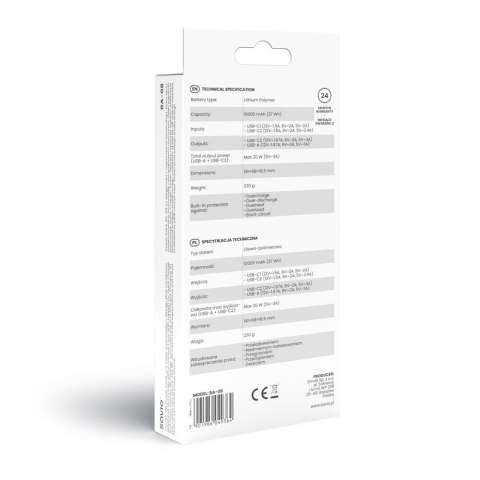 Powerbank 10000 mAh, BA-08 Savio