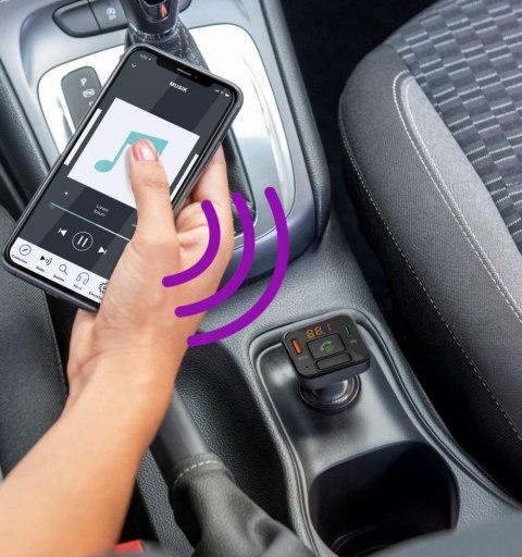 Transmiter FM z bluetooth i ładowarką 20W Hama