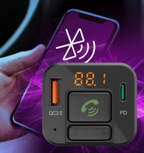 Transmiter FM z bluetooth i ładowarką 20W Hama