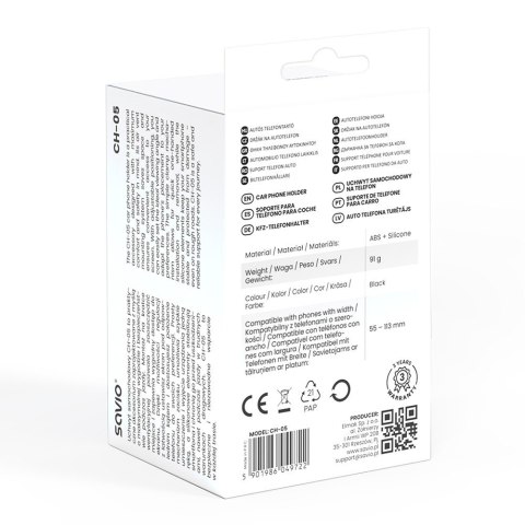 Uchwyt samochodowy na telefon SAVIO CH-05 Savio