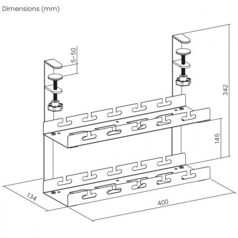 Organizer podbiurkowy na kable, MC-104W Maclean