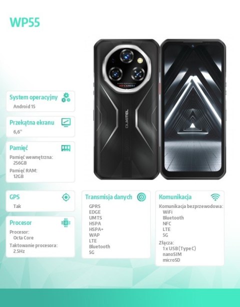 Smartfon WP55 5G 12/256 GB IP69K czarny OUKITEL