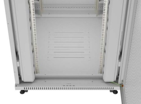 Szafa instalacyjna rack stojąca 19 cali 47U 800x1000 szara drzwi perforowane LCD (flat pack) V2 Lanberg