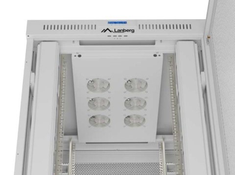 Szafa instalacyjna rack stojąca 19 cali 47U 800x1000 szara drzwi perforowane LCD (flat pack) V2 Lanberg