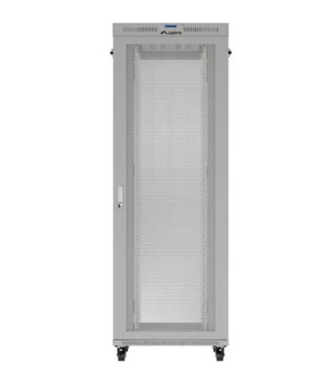 Szafa instalacyjna rack stojąca 19 cali 47U 800x1000 szara drzwi perforowane LCD (flat pack) V2 Lanberg