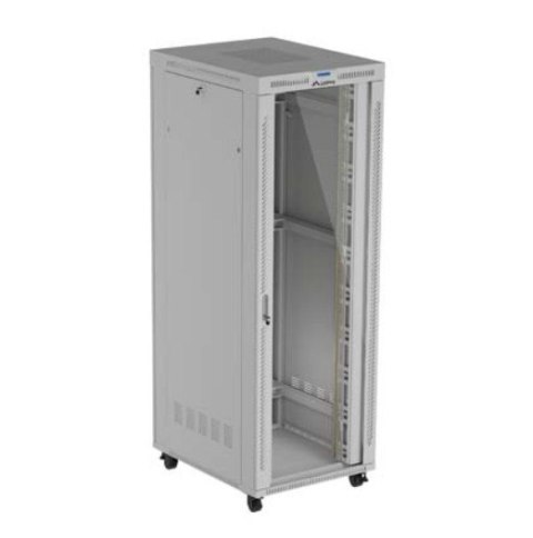Szafa instalacyjna rack stojąca 47U 800x1000 szara drzwi przeszkolne LCD ( flat pack) V2 Lanberg