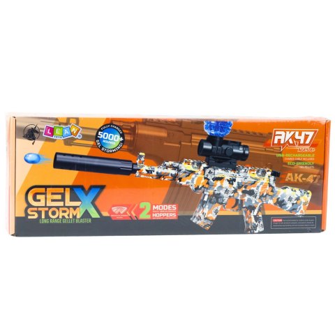 Karabin AK47 Na Kulki Wodne Hydrożelowe Graffiti Pomarańczowy LEAN Toys
