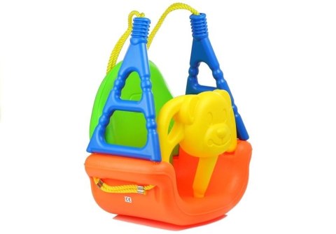 Wygodna Huśtawka Miś 3w1 Regulowana Kubełkowa 6m + LEAN Toys