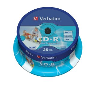 CD-R 52x 700MB 25P CB Printable 43439 Verbatim