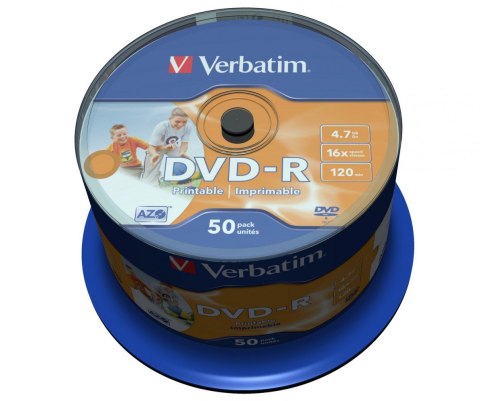 DVD-R 16x 4.7GB 50P CB PRINTABLE 43533 Verbatim