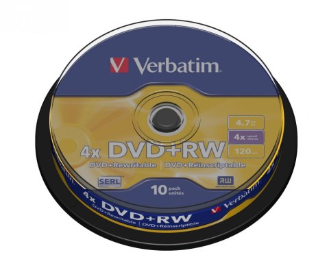 DVD+RW 4x 4.7GB 10P CB 43488 Verbatim