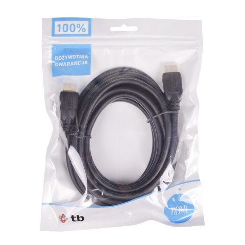 Kabel HDMI 1.4 pozłacany 1.8 m. TB