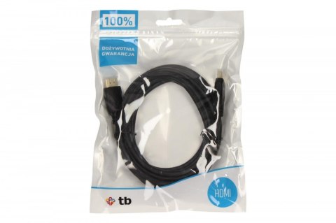 Kabel HDMI 1.4 pozłacany 3m. TB