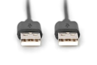 Kabel połączeniowy USB 2.0 HighSpeed Typ USB A/USB A M/M czarny 1m Digitus