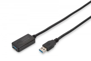 Kabel przedłużający USB 3.0 SuperSpeed Typ USB A/USB A M/Ż aktywny, czarny 5m Digitus