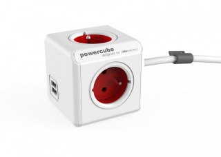 Listwa zasilająca PowerCube Extended USB 1,5m 2402RD/FREUPC Czerwona Allocacoc