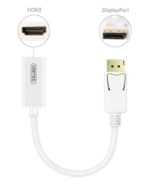 Adapter DisplayPort - HDMI 4K; Y-6332 BIAŁY Unitek