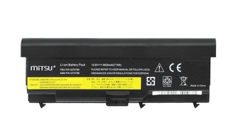 Bateria do Lenovo E40, E50, SL410, SL510 6600 mAh (71 Wh) 10.8 - 11.1 Volt Mitsu