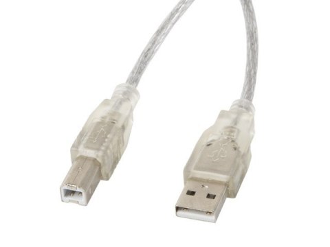 Kabel USB 2.0 AM-BM 3M Ferryt przezroczysty Lanberg