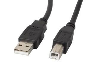Kabel USB 2.0 AM-BM 5M Ferryt czarny Lanberg