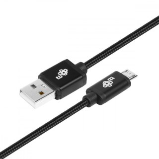 Kabel USB-Micro USB 1.5 m. czarny sznurek TB