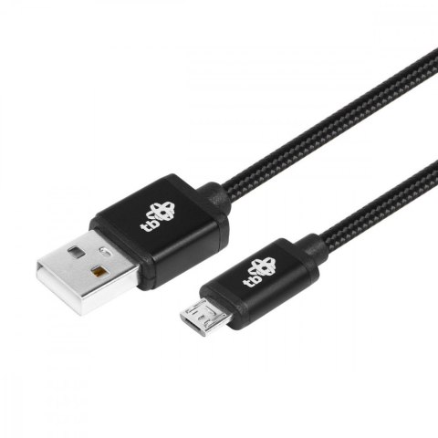 Kabel USB-Micro USB 1.5 m. czarny sznurek TB