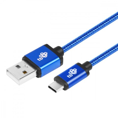 Kabel USB-USB C 1.5m niebieski sznurek TB