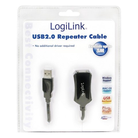 Kabel przedlużacz USB2.0, 5m LogiLink
