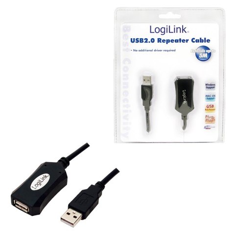 Kabel przedlużacz USB2.0, 5m LogiLink